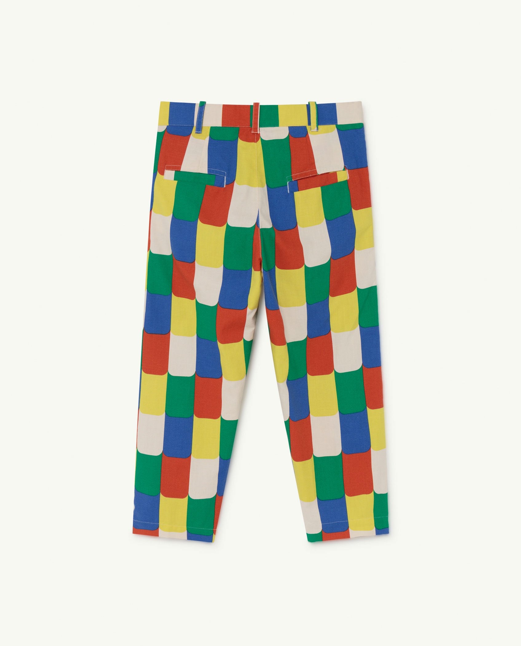 White Multicolor Camel Trousers PRODUCT BACK