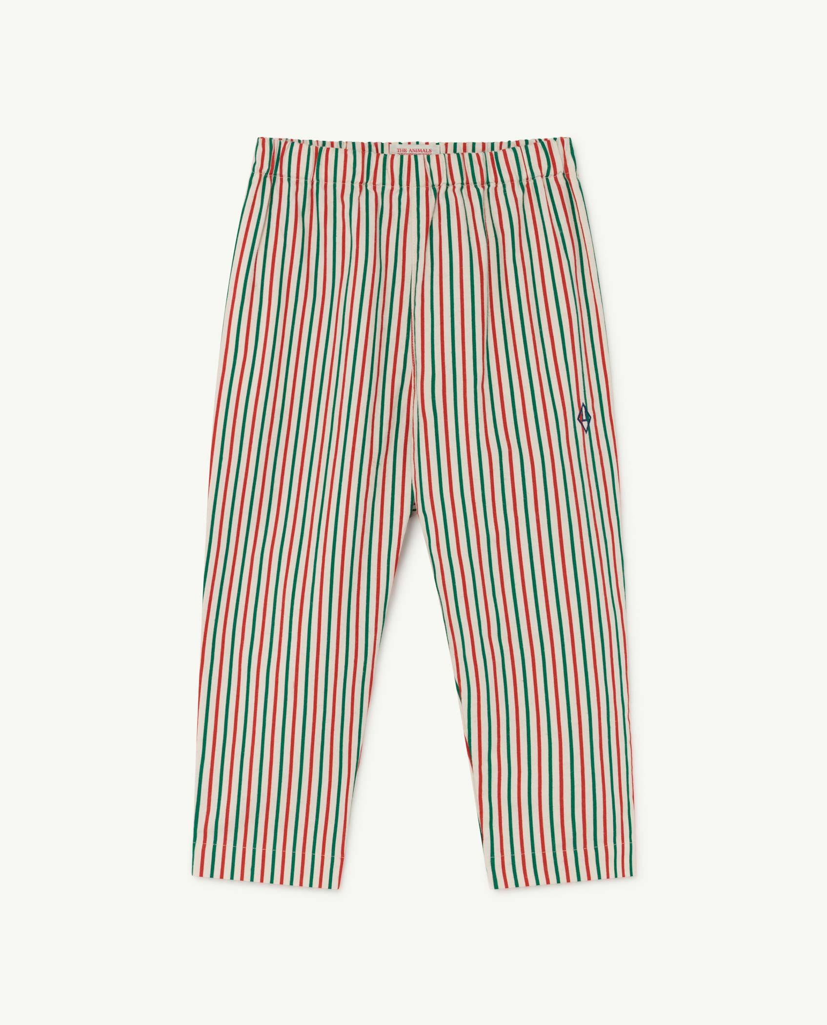 White Stripes Elephant Trousers PRODUCT FRONT