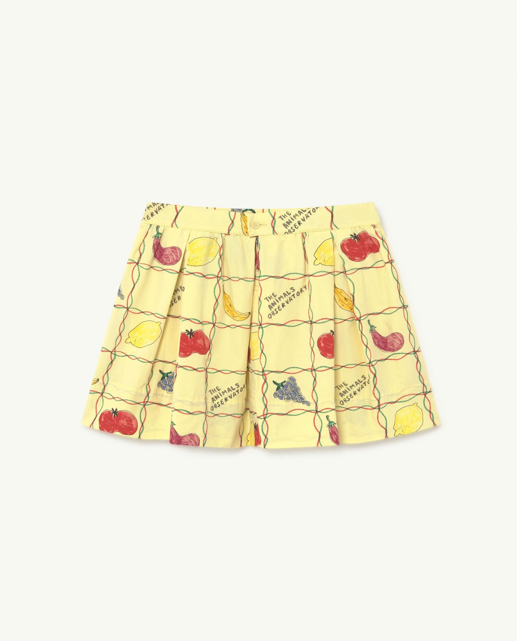 Soft Yellow Fruits Bird Skirt PRODUCT BACK