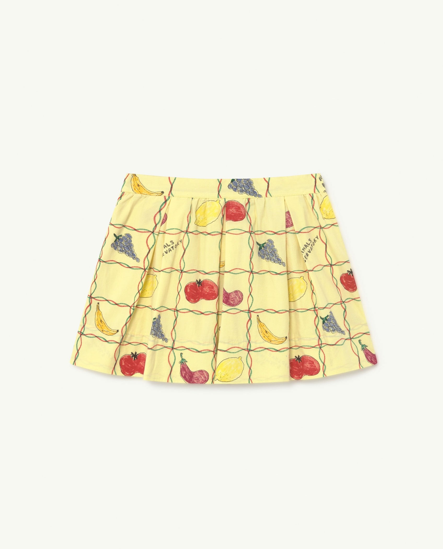 Soft Yellow Fruits Bird Skirt PRODUCT FRONT