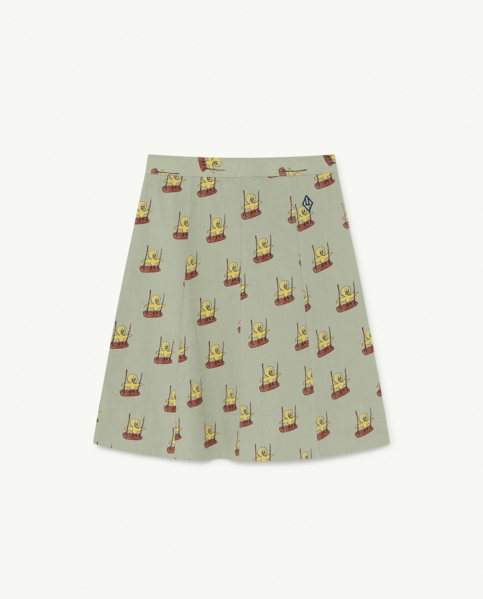 Soft Green Birds Swan Skirt PRODUCT FRONT
