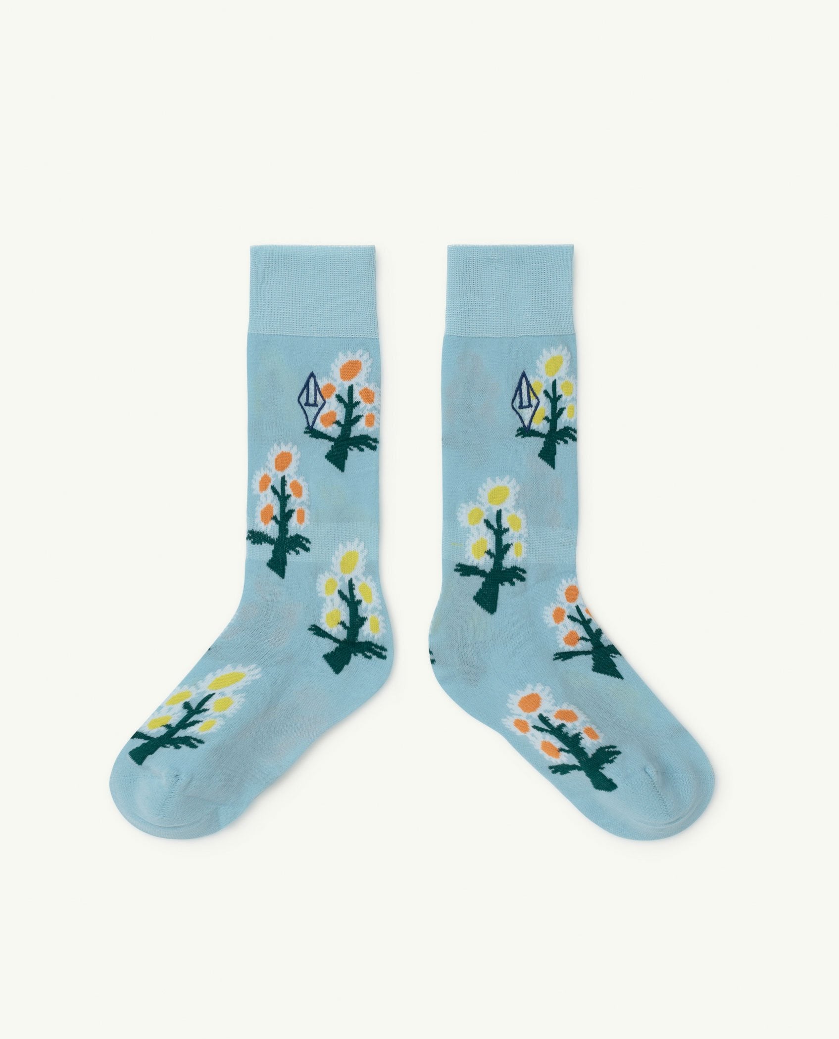 Soft Blue Logo Hen Socks PRODUCT FRONT