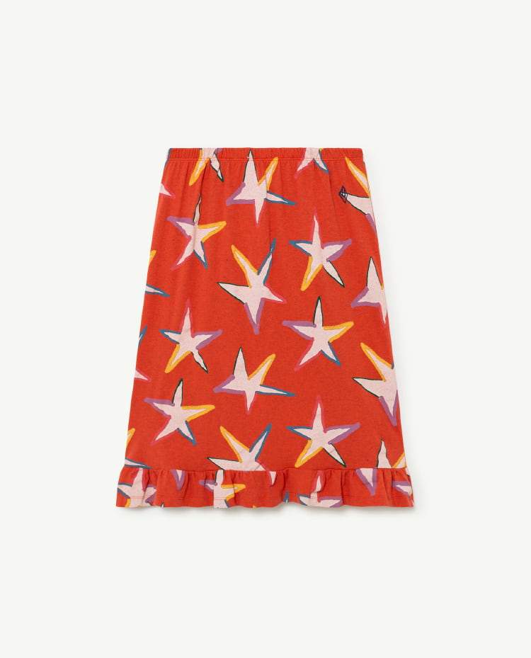 Recycled Red White Stars Sparrow Skirt COVER