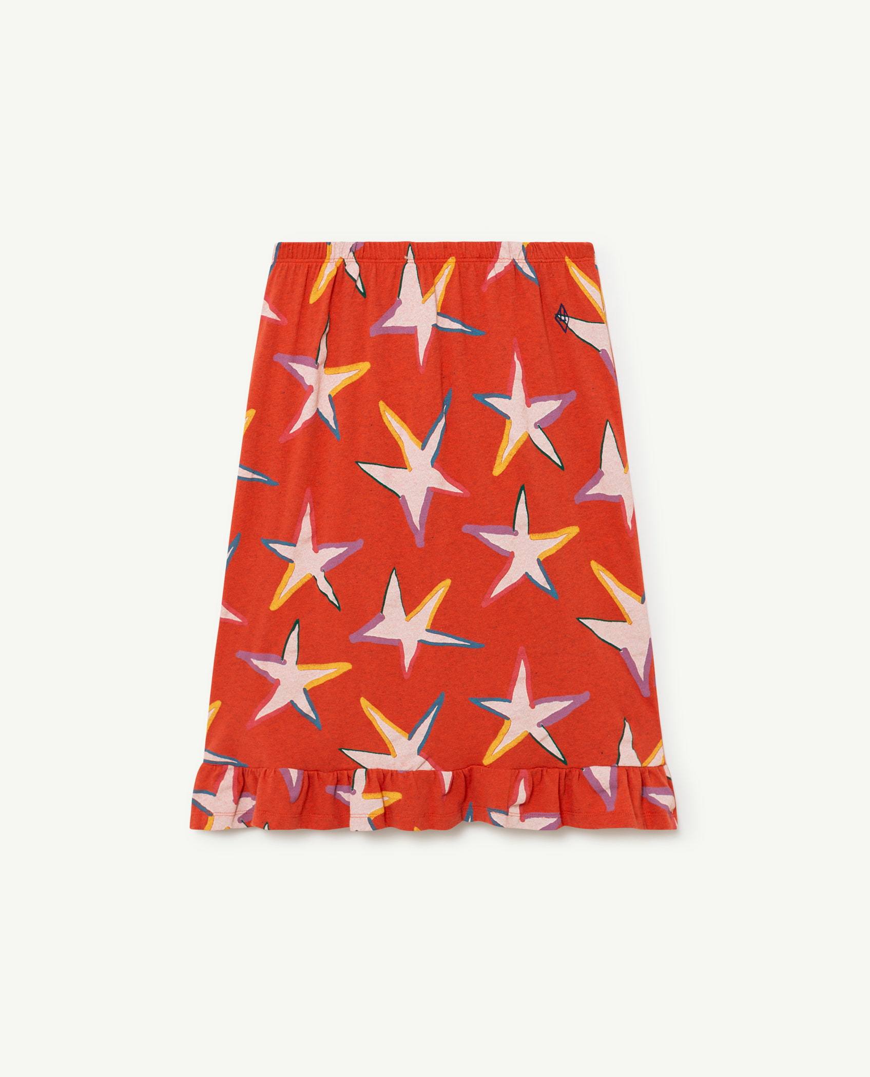 Recycled Red White Stars Sparrow Skirt PRODUCT FRONT
