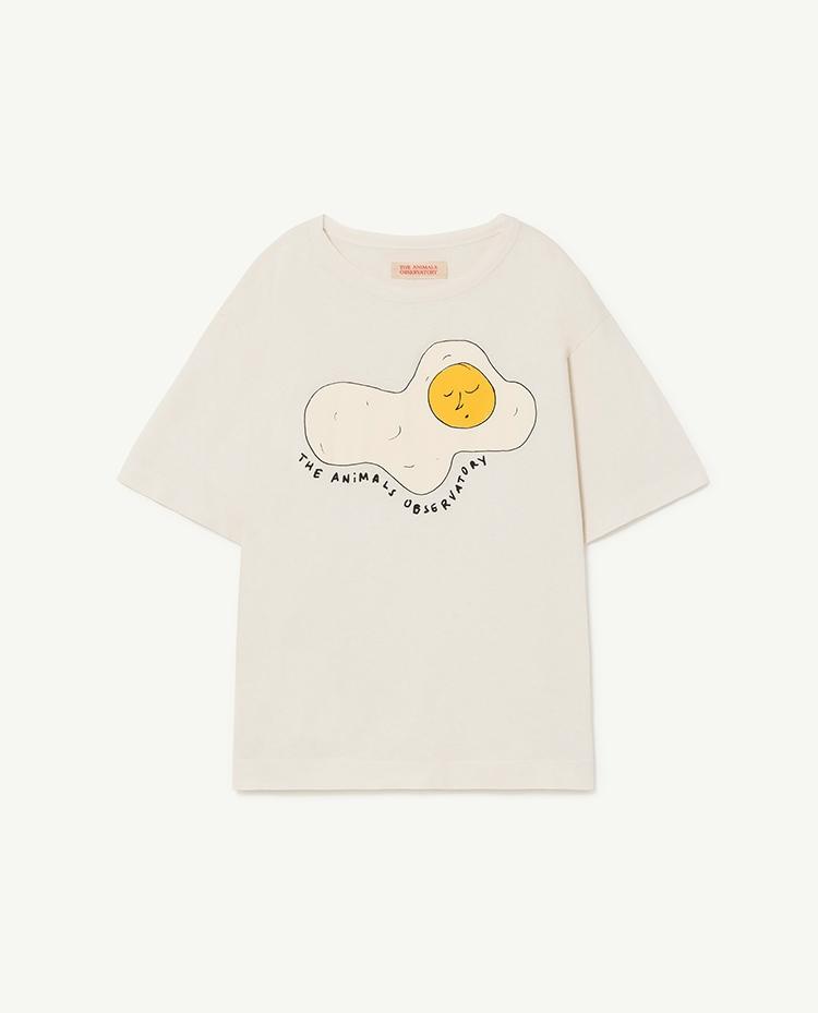 White Rooster Egg Oversize Kids T-Shirt COVER