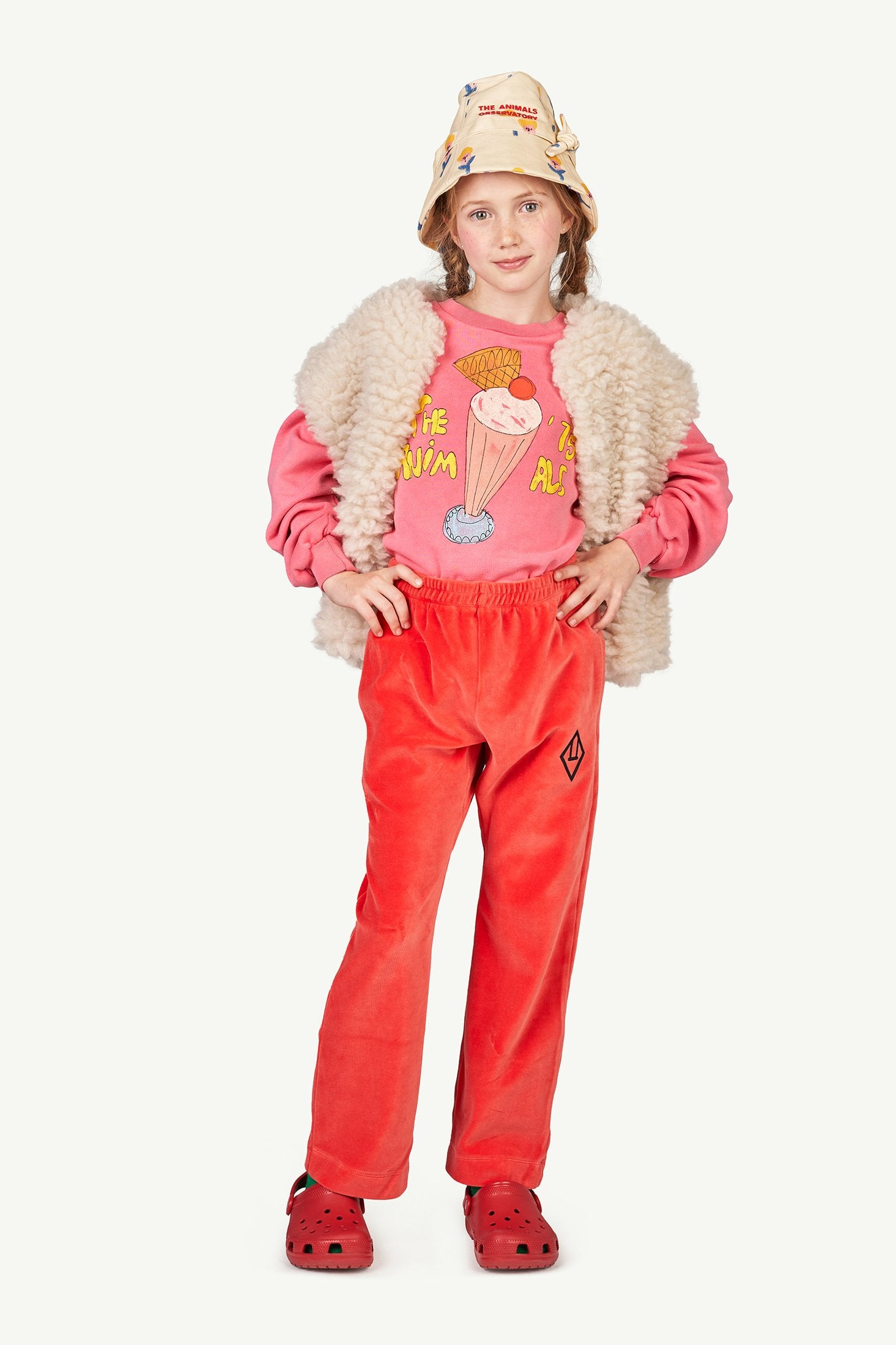 Pink Bear Kids Sweatshirt MODEL FRONT