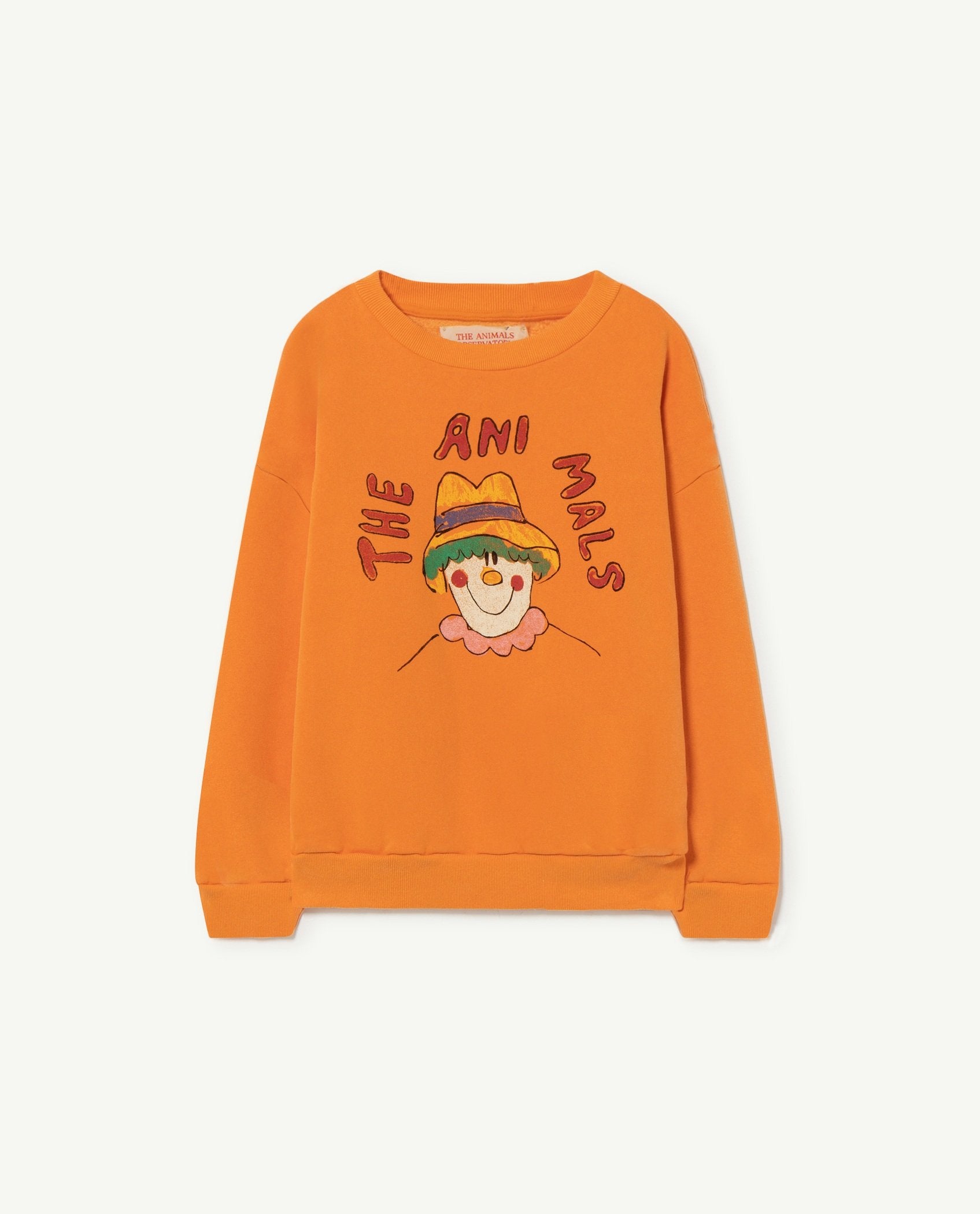Orange Clown Bear Kids Sweatshirt PRODUCT FRONT