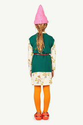 White Jersey Bug Kids Dress MODEL BACK