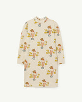 White Jersey Bug Kids Dress PRODUCT FRONT