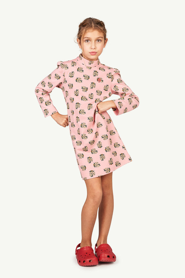 Pink Jersey Bug Kids Dress MODEL FRONT
