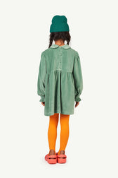 Green Mouse Kids Dress MODEL BACK