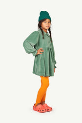 Green Mouse Kids Dress MODEL FRONT