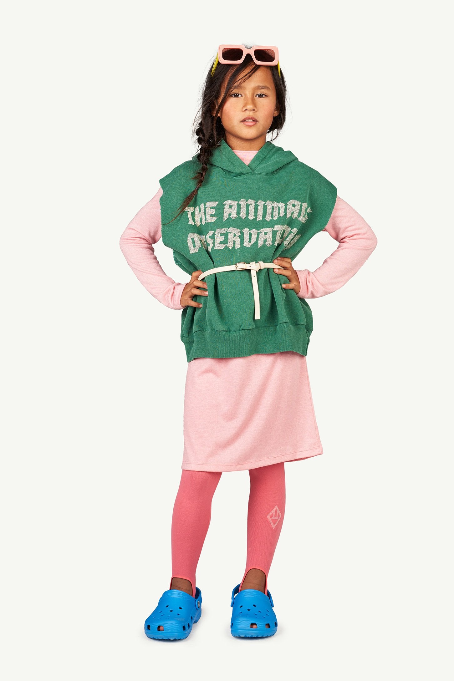 Pink Dragon Kids Dress MODEL FRONT