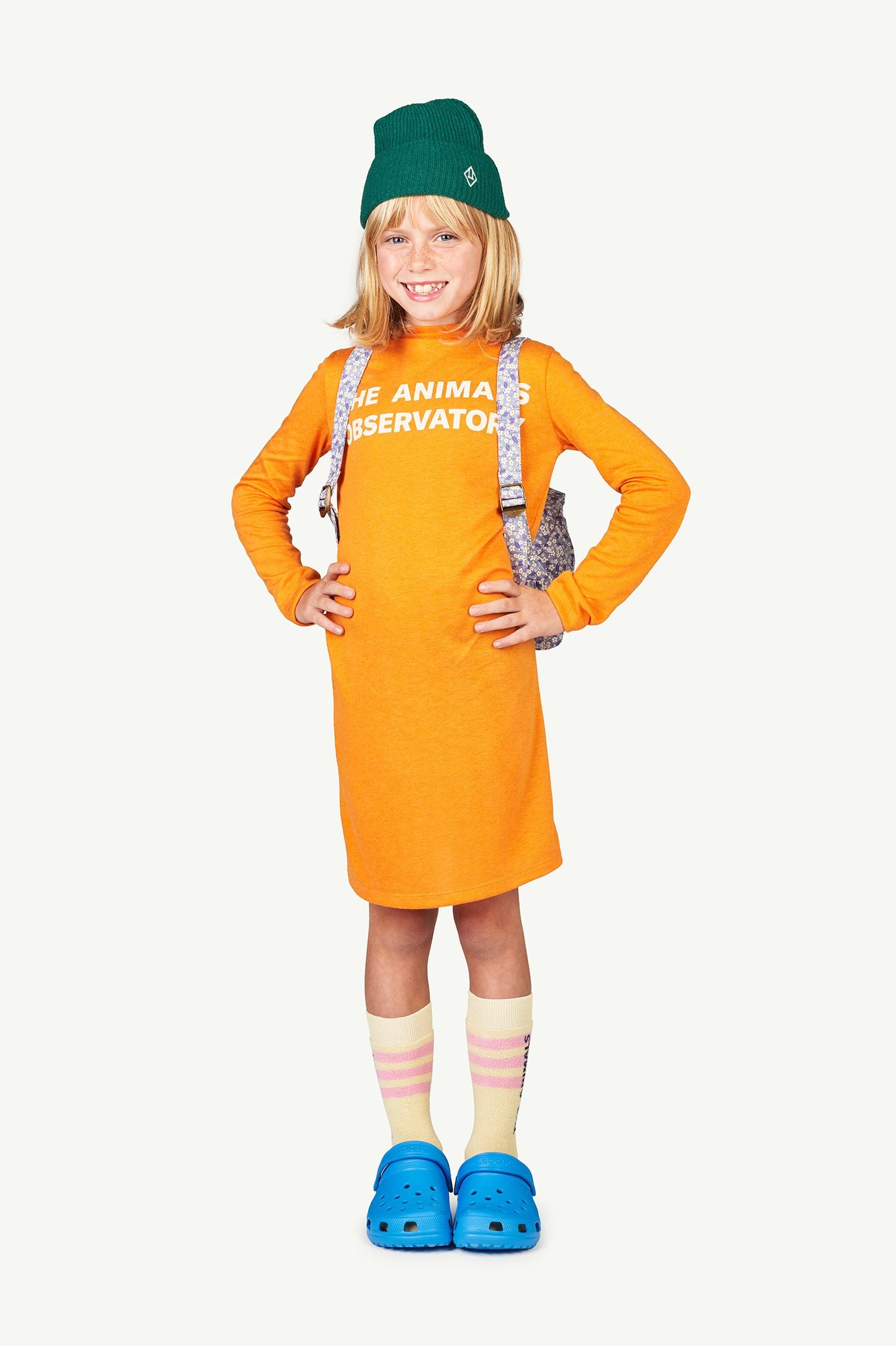 Orange Dragon Kids Dress MODEL FRONT