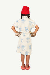 White Jersey Pigeon Kids Dress MODEL BACK