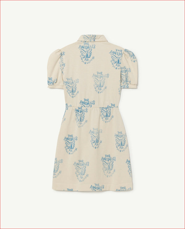 White Jersey Pigeon Kids Dress PRODUCT BACK