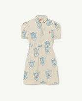White Jersey Pigeon Kids Dress PRODUCT FRONT