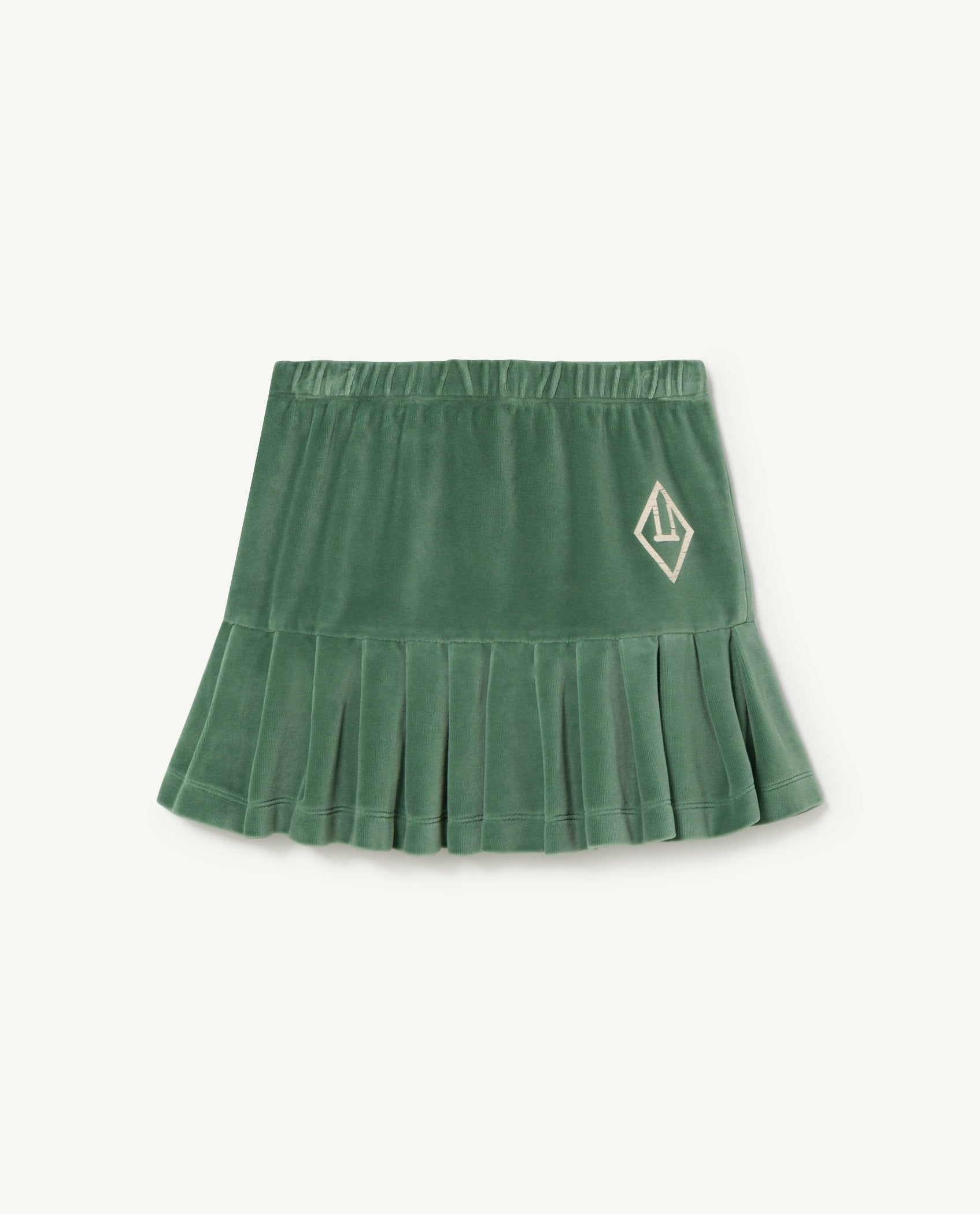 Green Velvet Bird Kids Skirt PRODUCT FRONT