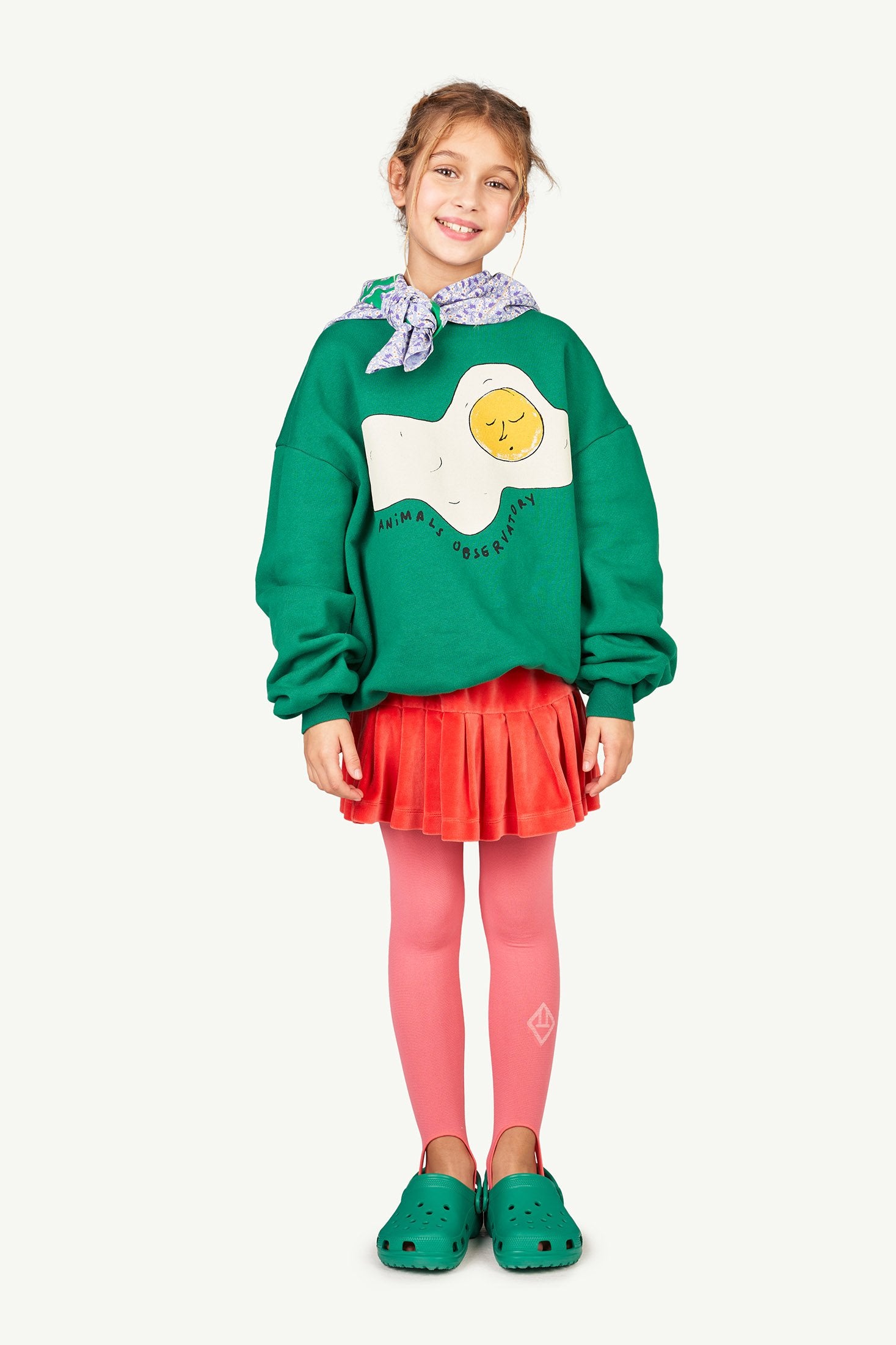 Red Velvet Bird Kids Skirt MODEL FRONT