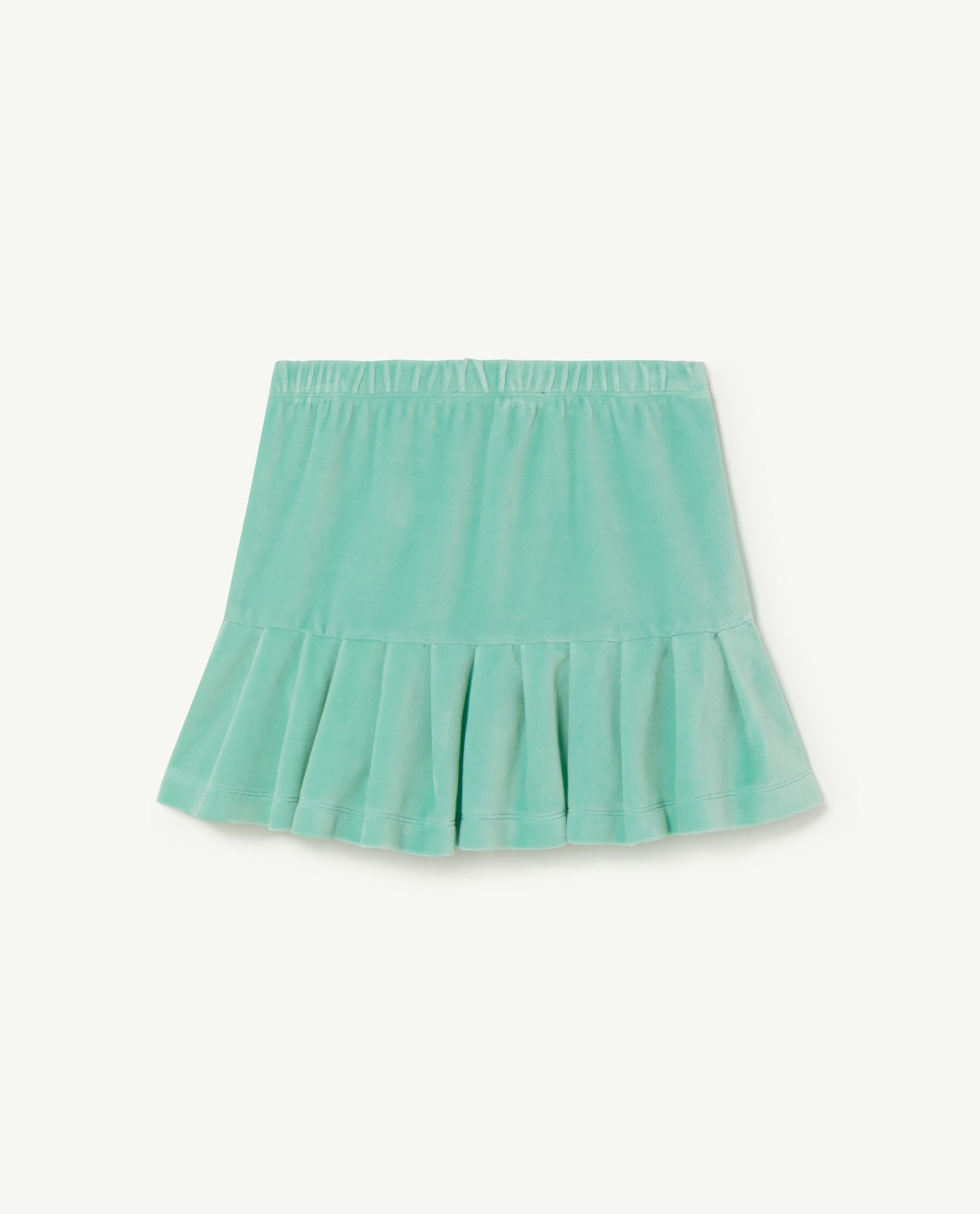 Turquoise Velvet Bird Kids Skirt PRODUCT BACK