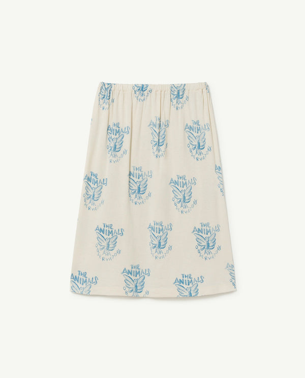 White Birds Ladybug Kids Skirt PRODUCT FRONT