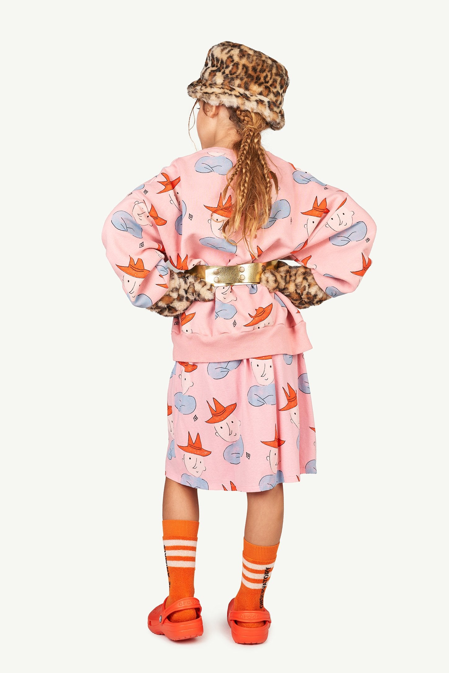 Pink Slug Kids Skirt MODEL BACK
