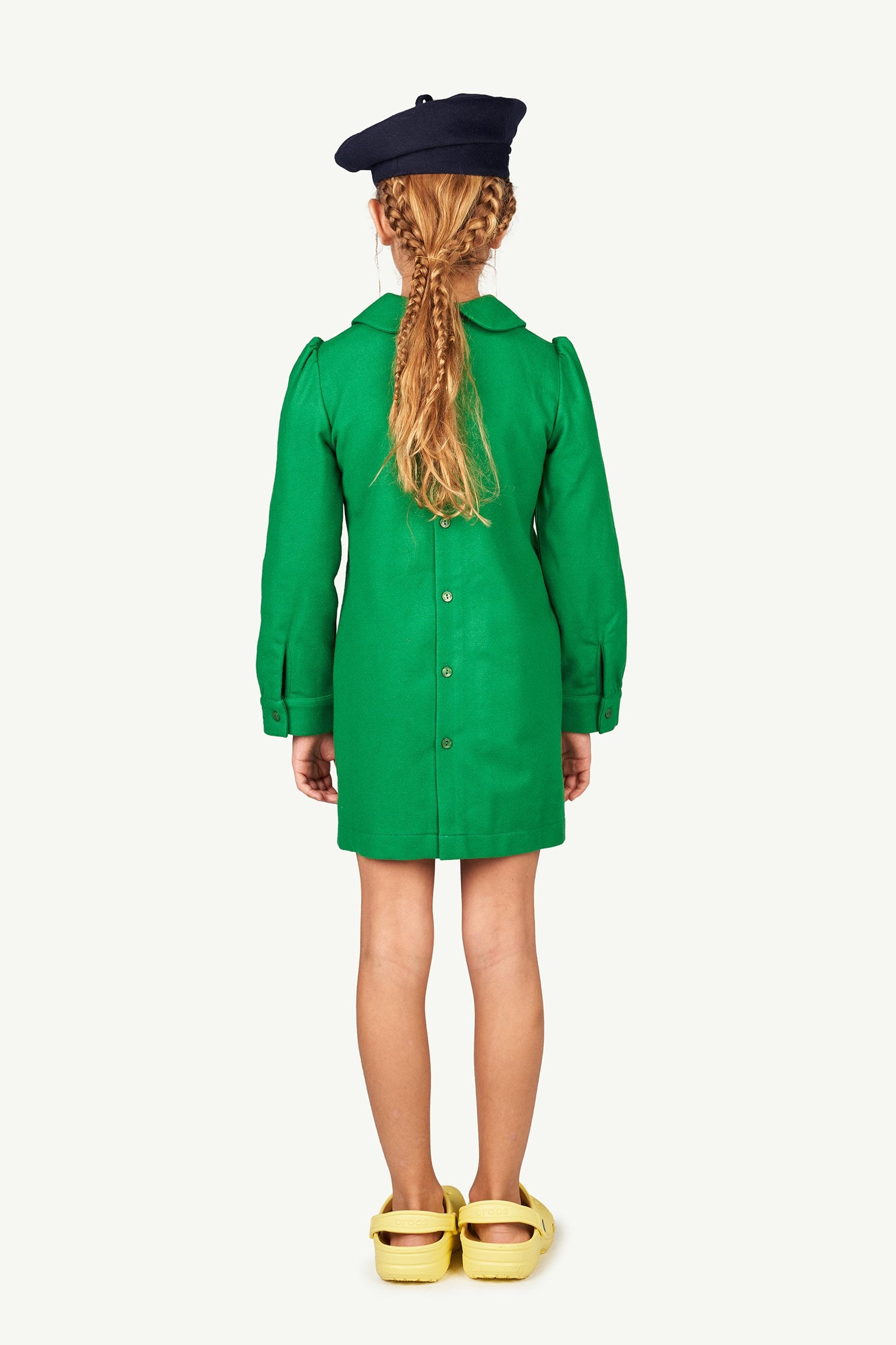 Green Canary Kids Dress MODEL BACK