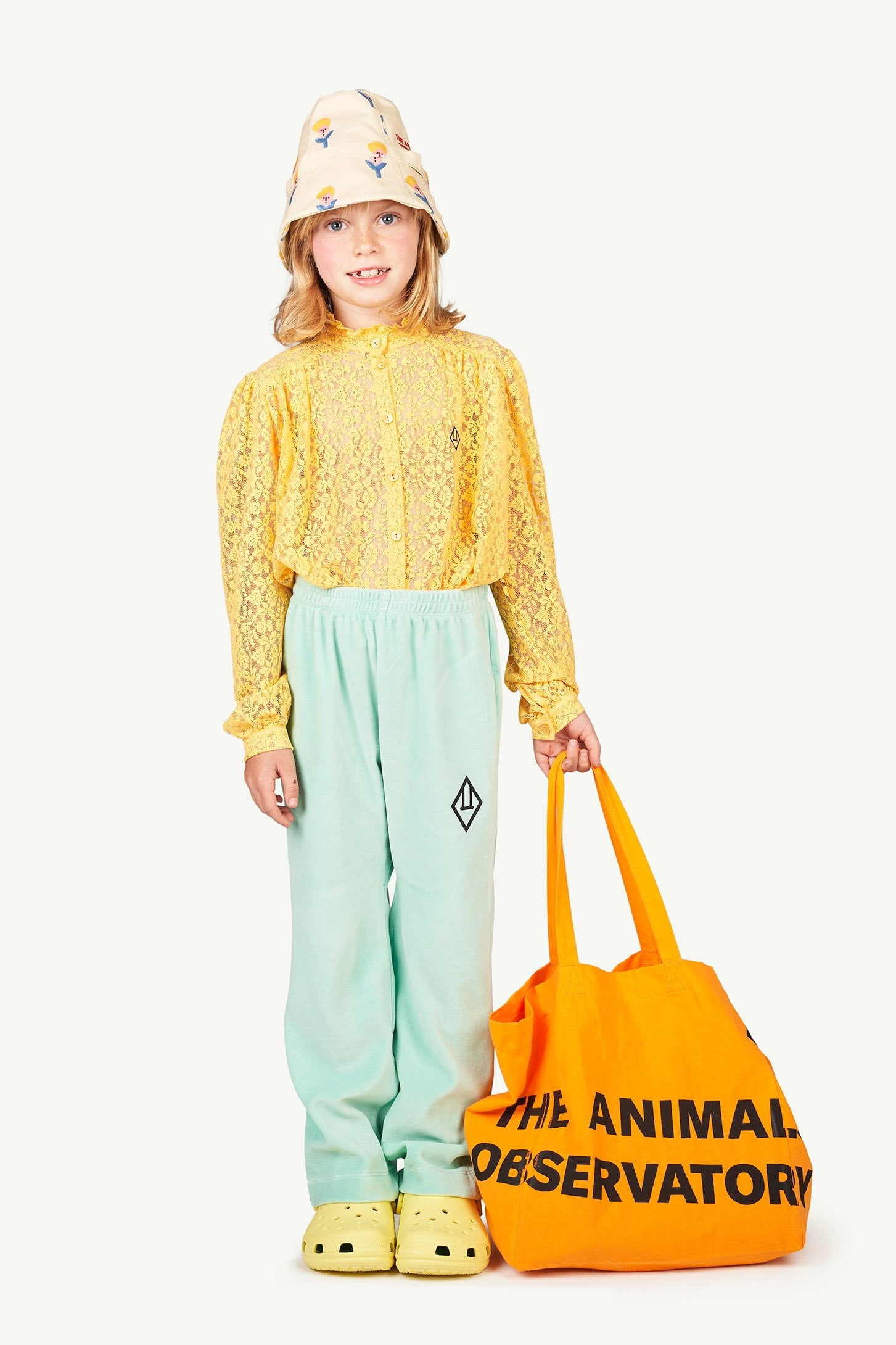 Yellow Lace Gadfly Kids Shirt MODEL FRONT