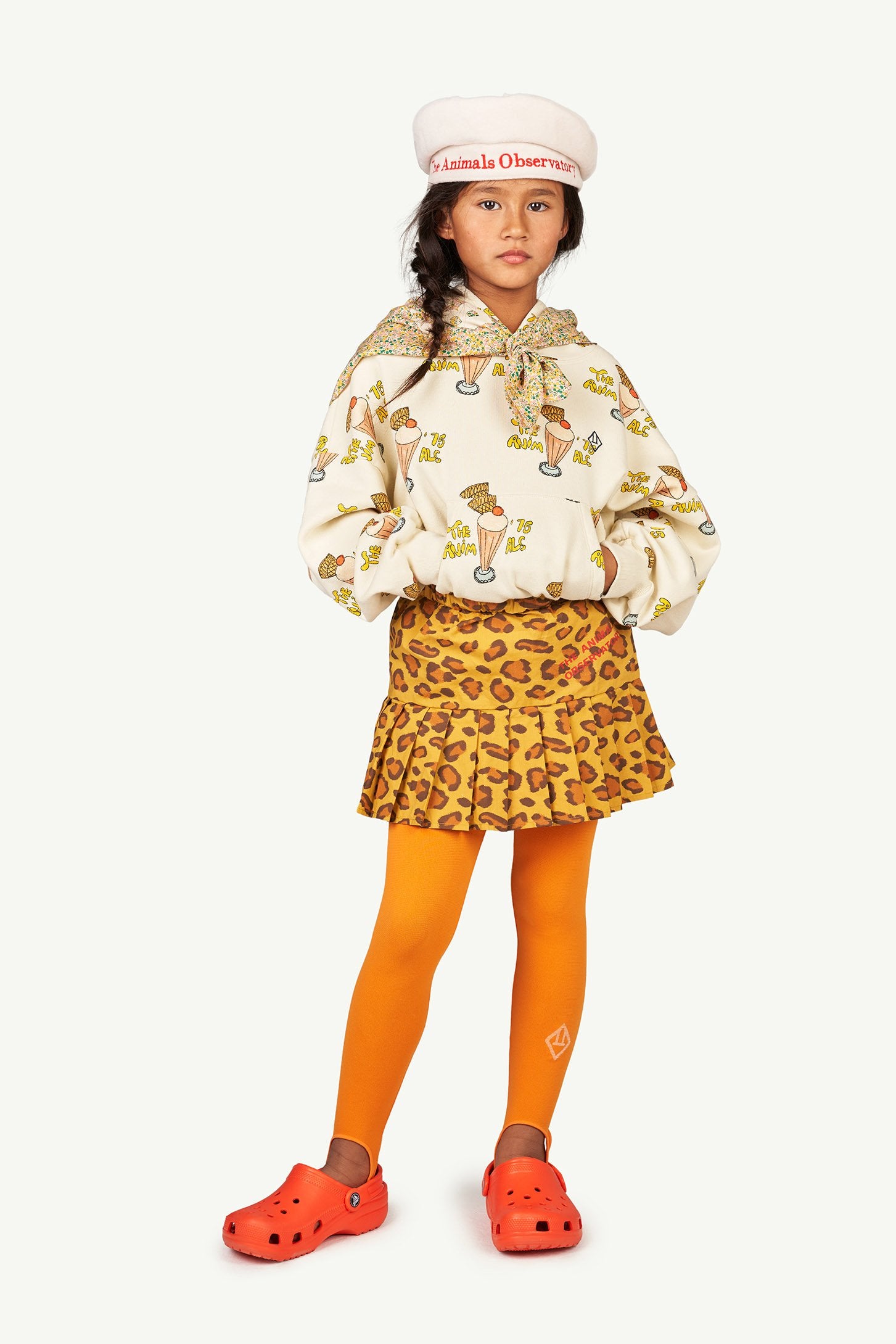 Yellow Bird Kids Skirt MODEL FRONT