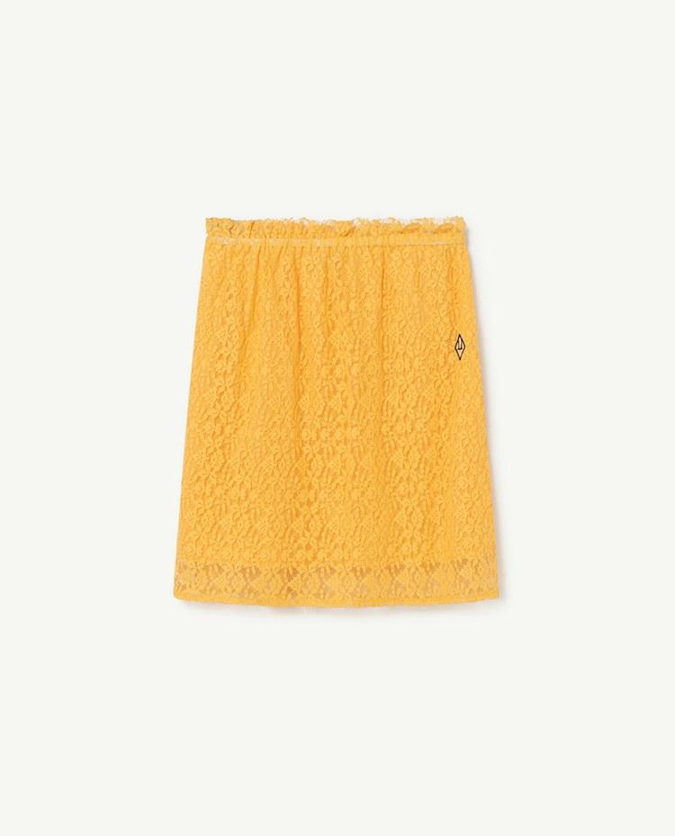Yellow Lace Kitten Kids Skirt COVER