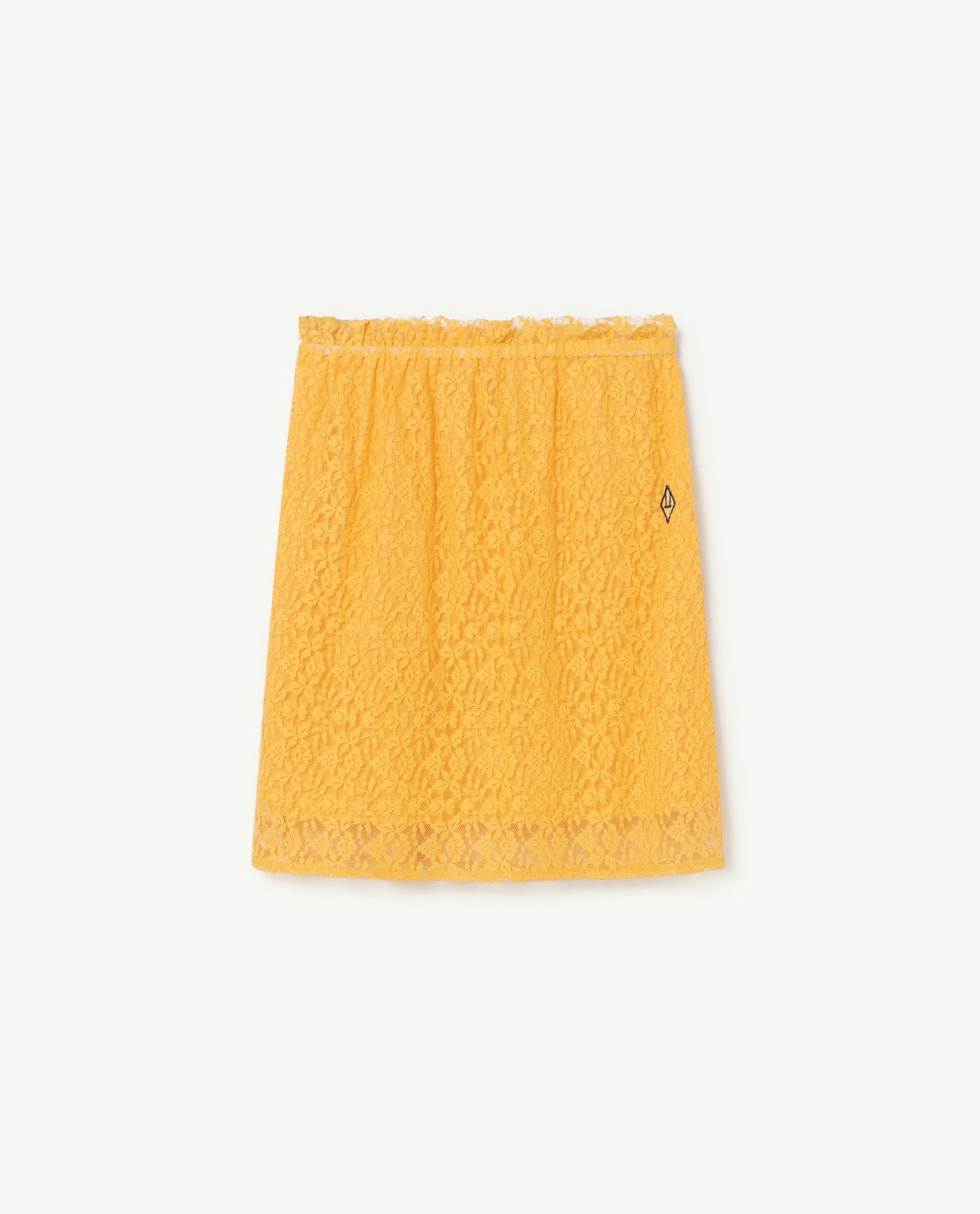 Yellow Lace Kitten Kids Skirt PRODUCT FRONT