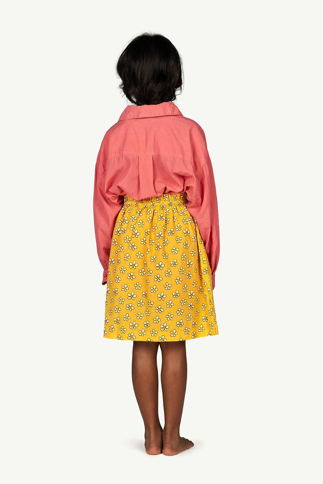 Yellow Flowers Kitten Skirt MODEL BACK