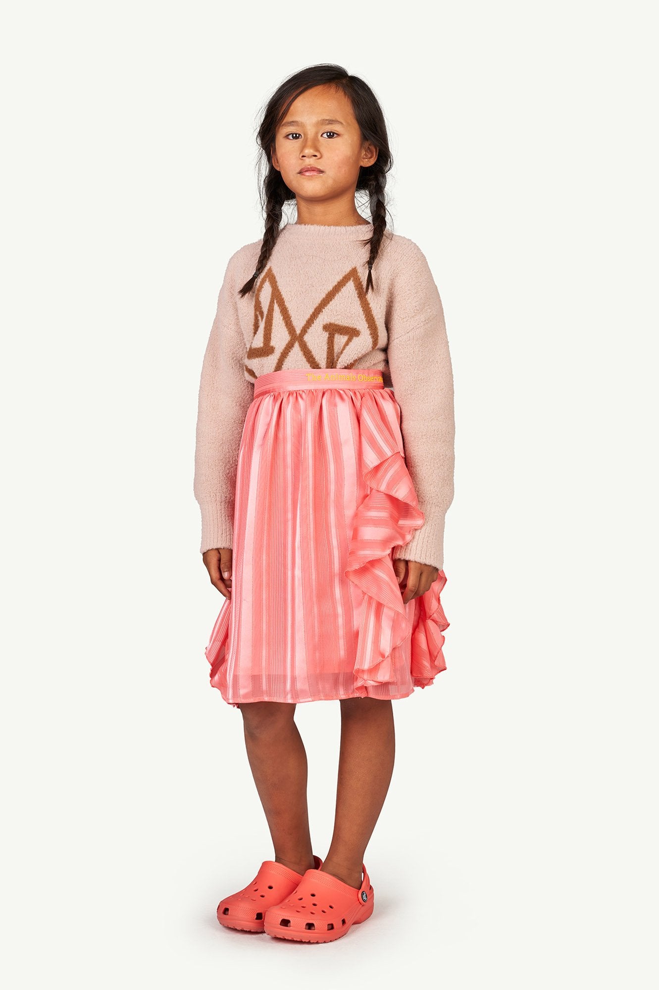 Pink Jellyfish Kids Skirt MODEL FRONT