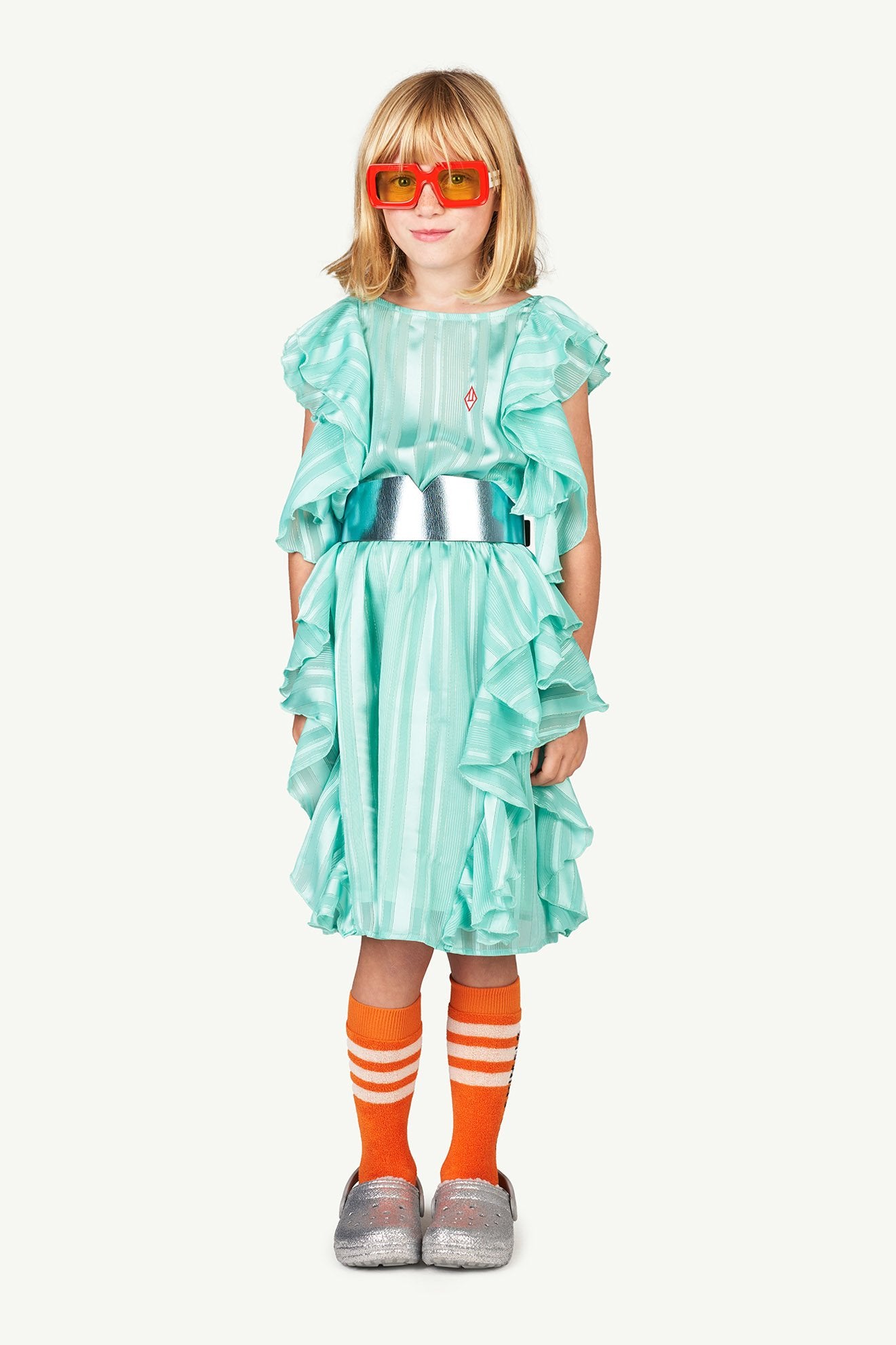 Green Jellyfish Kids Skirt MODEL FRONT
