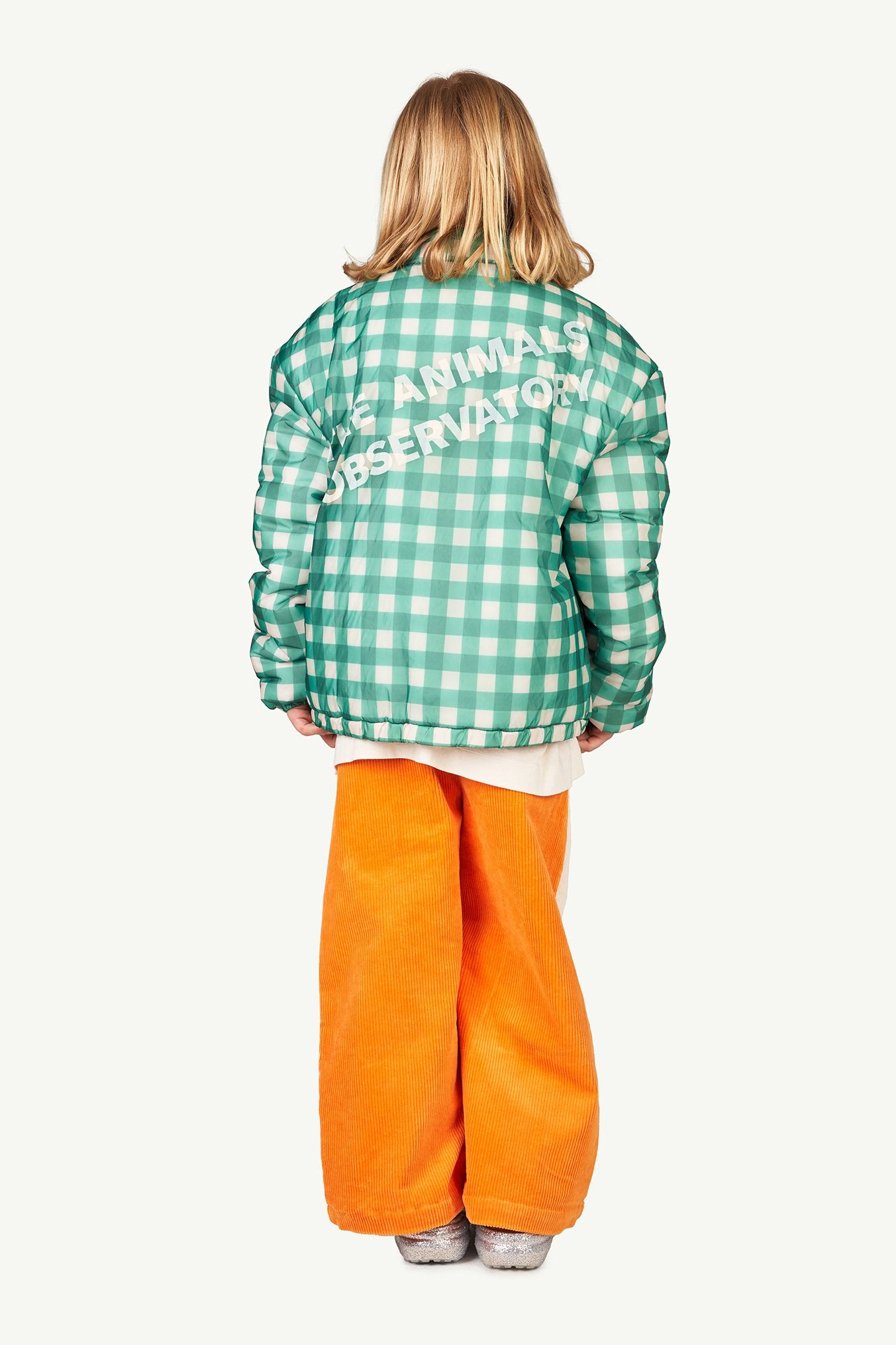 Green Crocodile Kids Jacket MODEL BACK