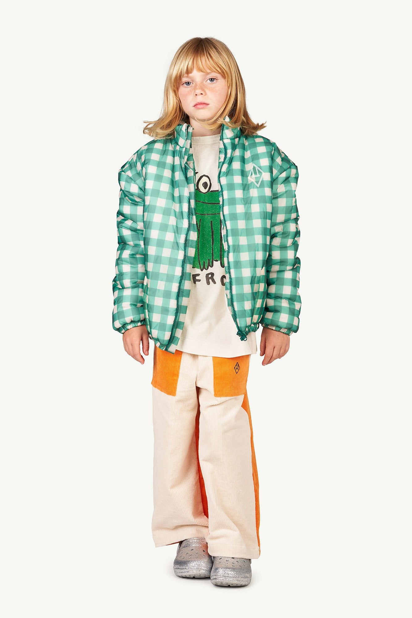 Green Crocodile Kids Jacket MODEL FRONT