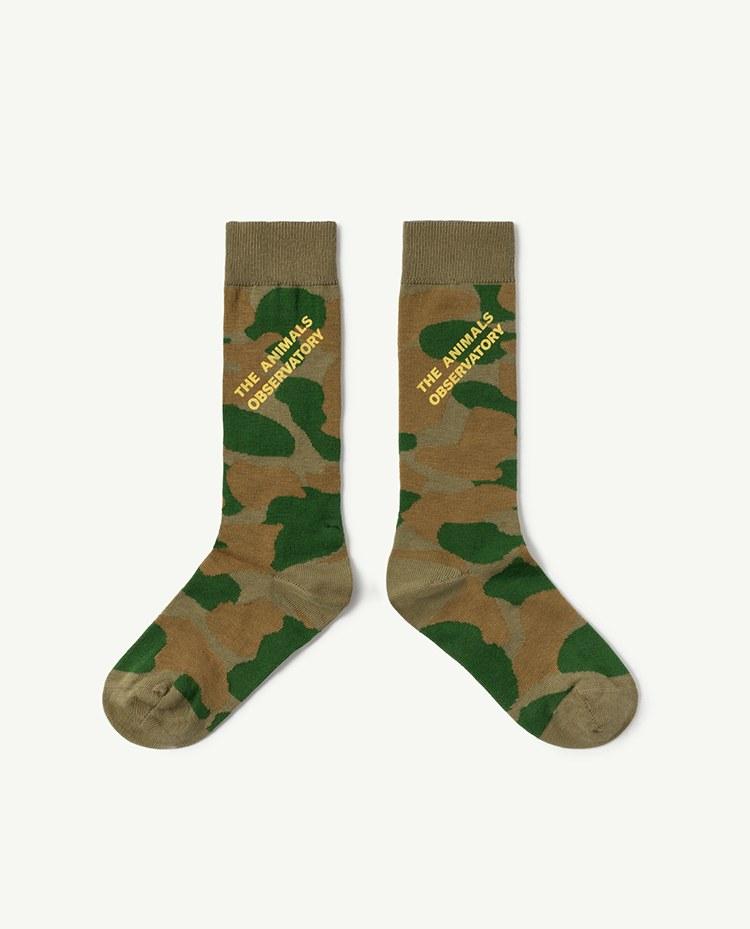 Military Green Worm Kids Socks COVER