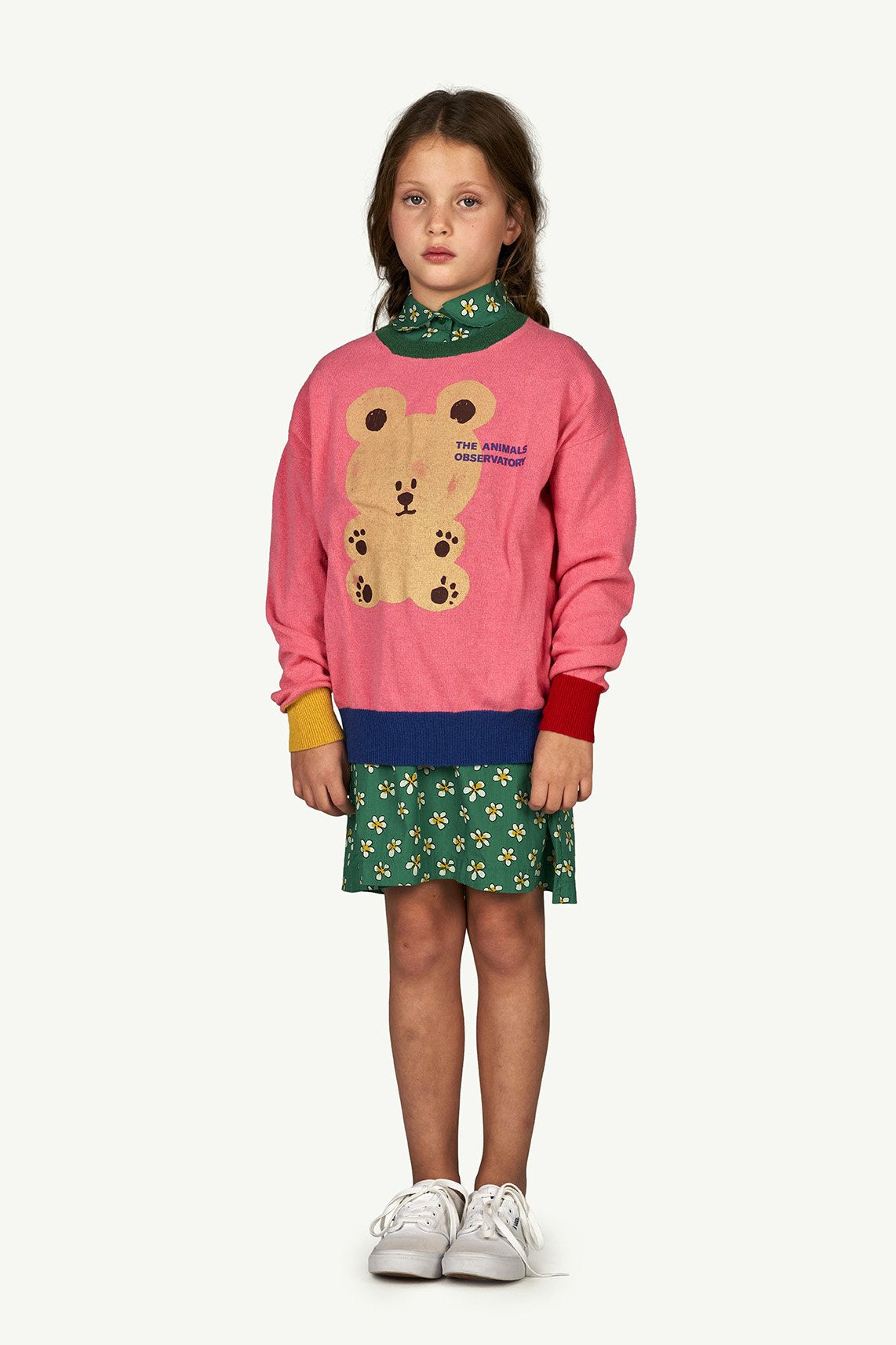 Pink Bear Bull Sweater MODEL FRONT