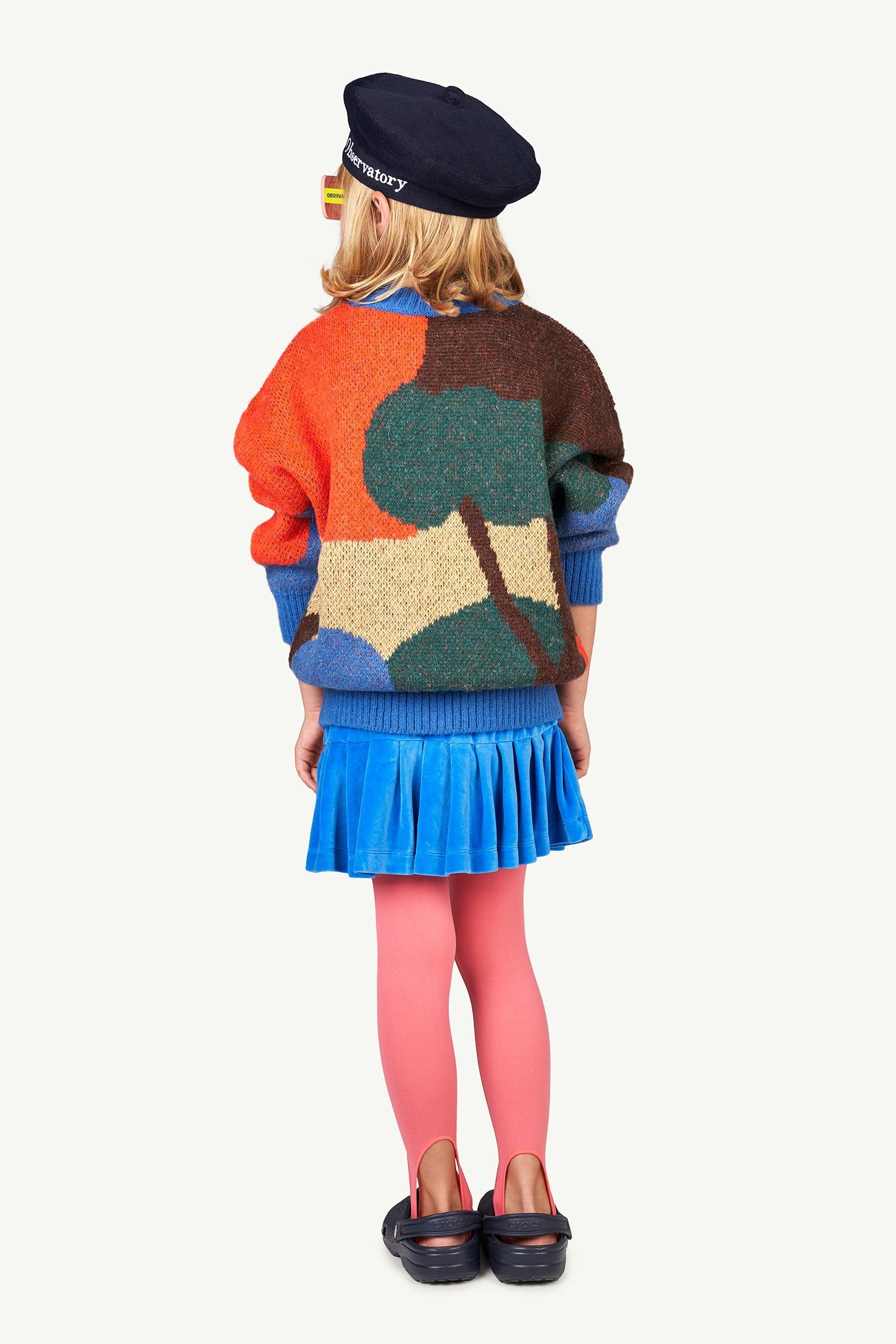 Multicolor Landscape Bull Kids Sweater MODEL BACK