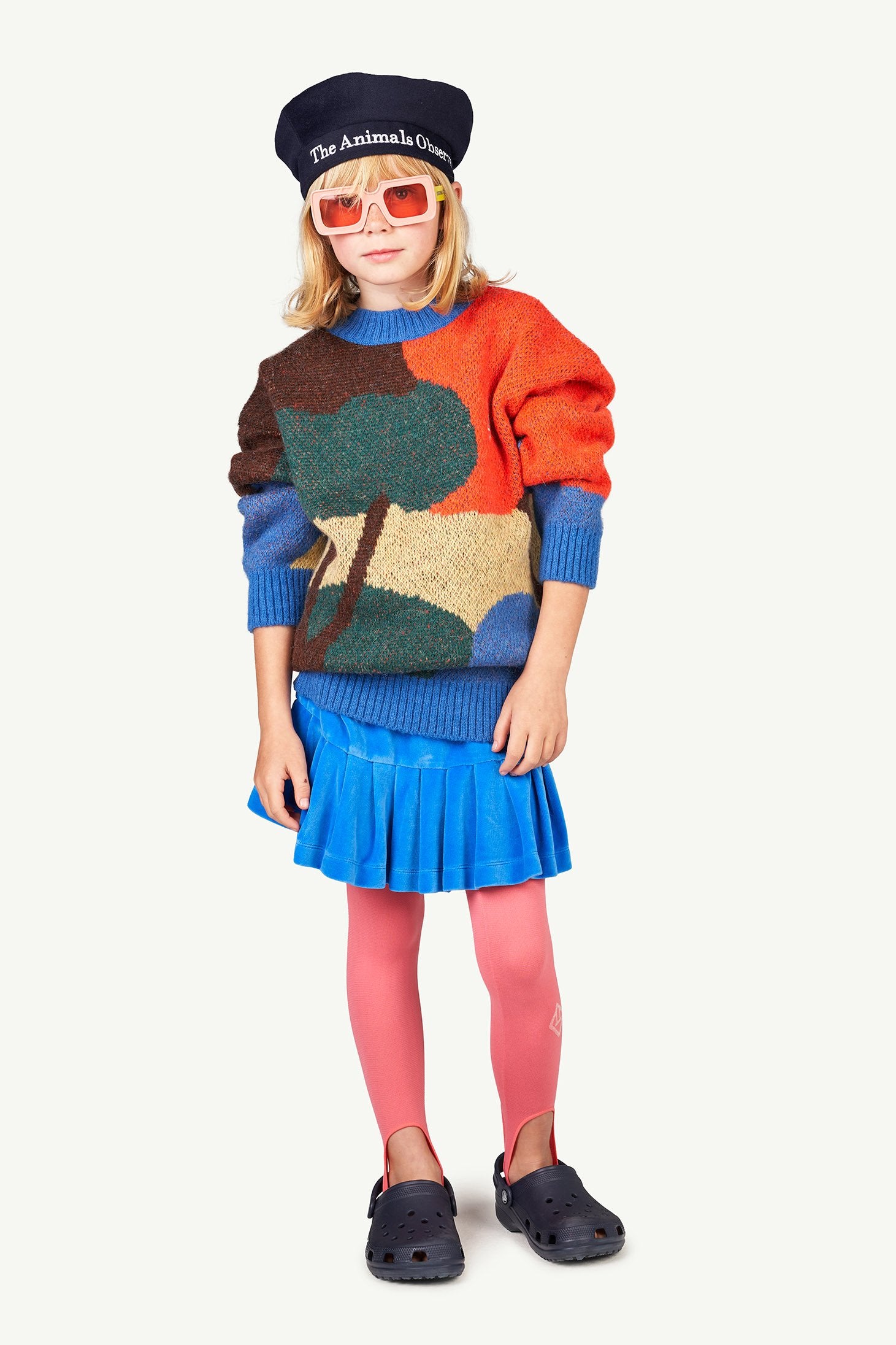 Multicolor Landscape Bull Kids Sweater MODEL FRONT