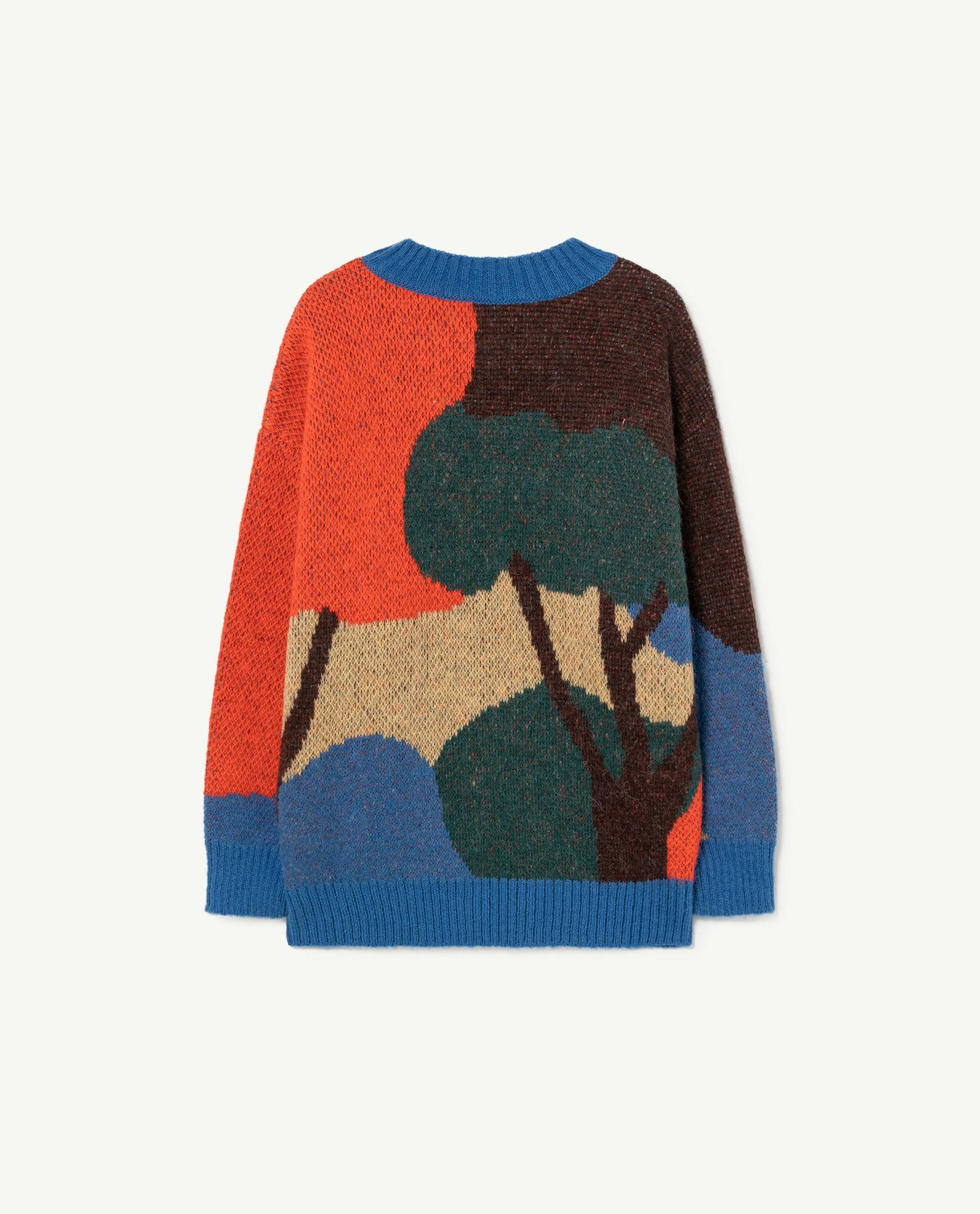 Multicolor Landscape Bull Kids Sweater PRODUCT BACK
