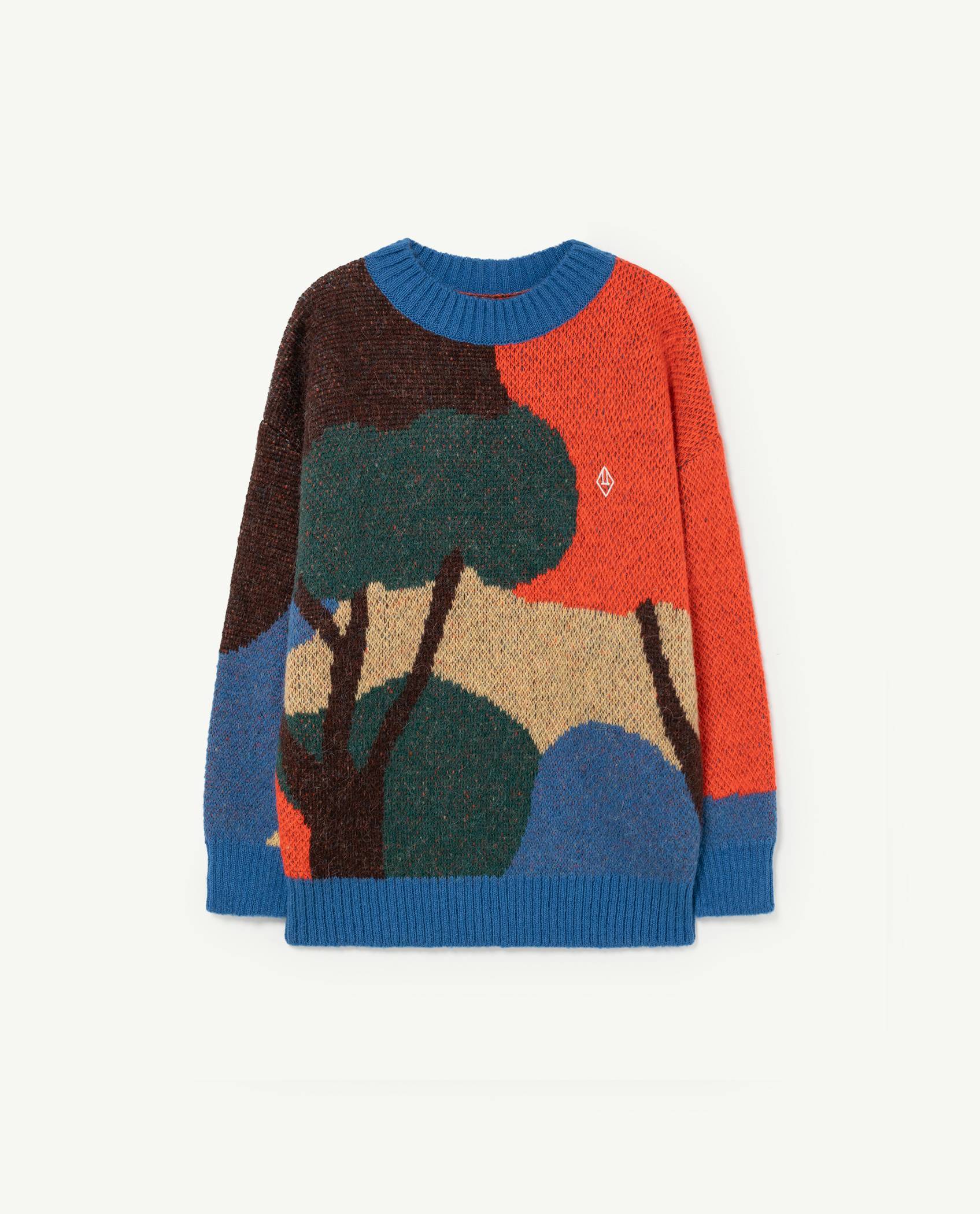 Multicolor Landscape Bull Kids Sweater PRODUCT FRONT