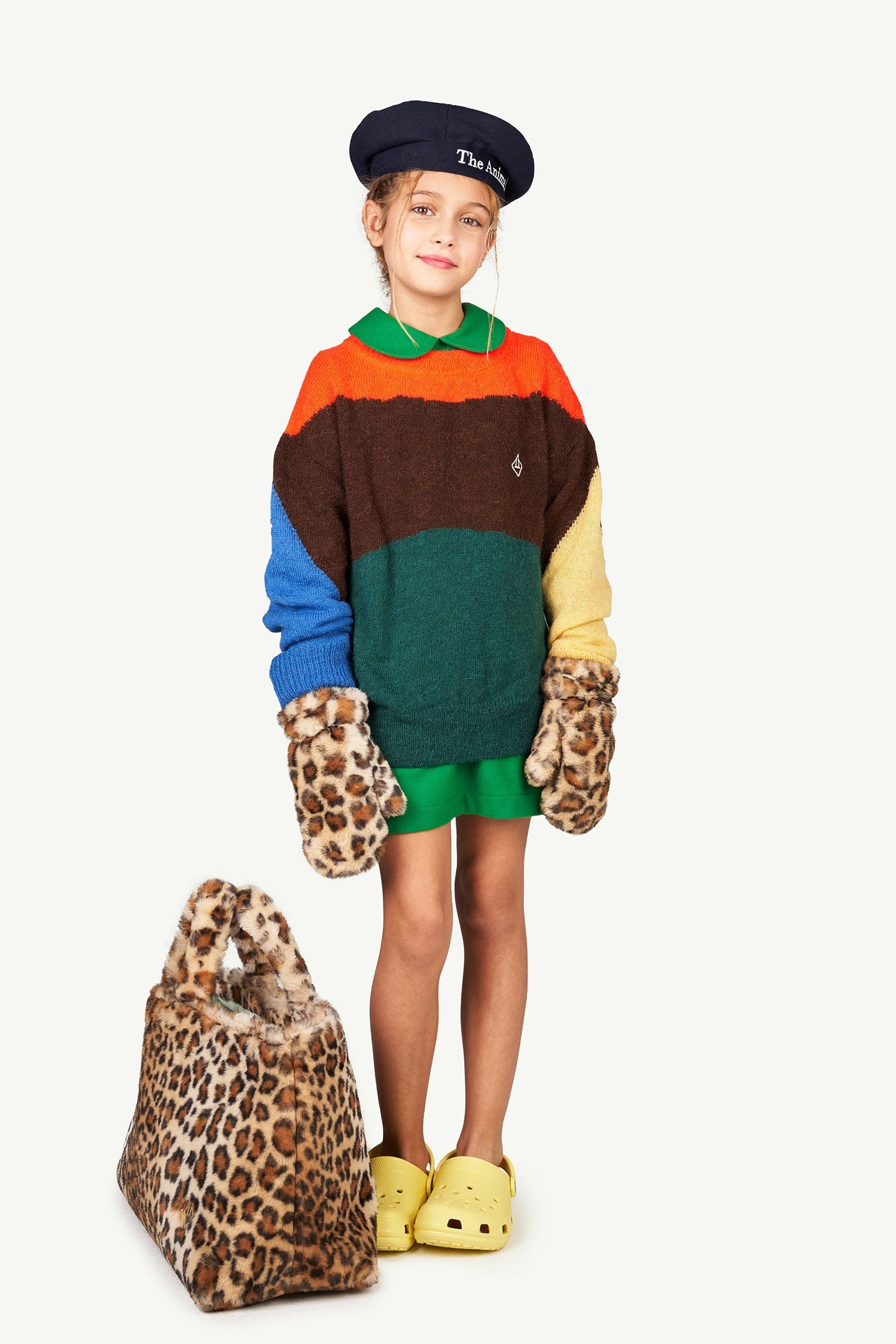 Multicolor Geo Bull Kids Sweater MODEL FRONT