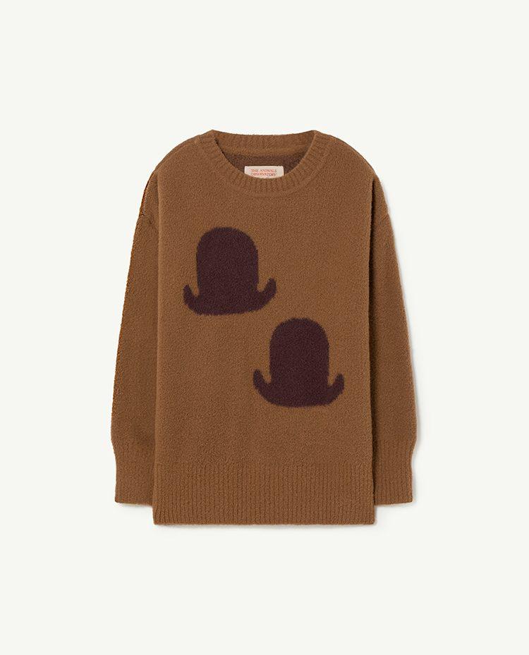 Brown Graphic Bull Kids Sweater COVER
