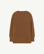 Brown Graphic Bull Kids Sweater PRODUCT BACK