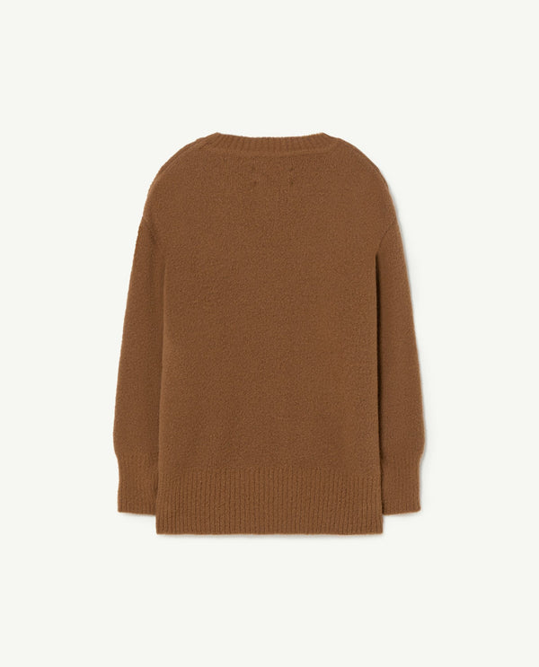 Brown Graphic Bull Kids Sweater PRODUCT BACK
