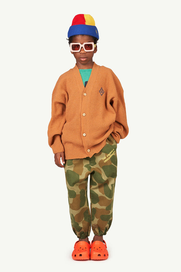 Brown Racoon Kids Cardigan MODEL FRONT