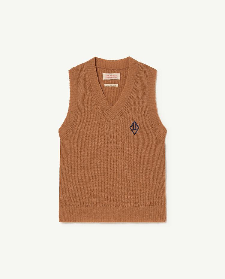 Brown Plain Bat Kids Vest COVER