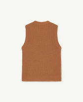 Brown Plain Bat Kids Vest PRODUCT BACK