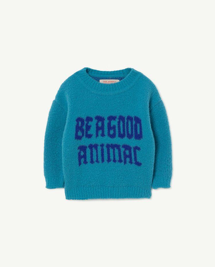 Blue Graphic Bull Baby Sweater COVER